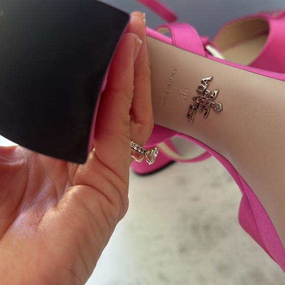 NWT Pink Satin Prada Platform Sandals - Picture 6 of 8